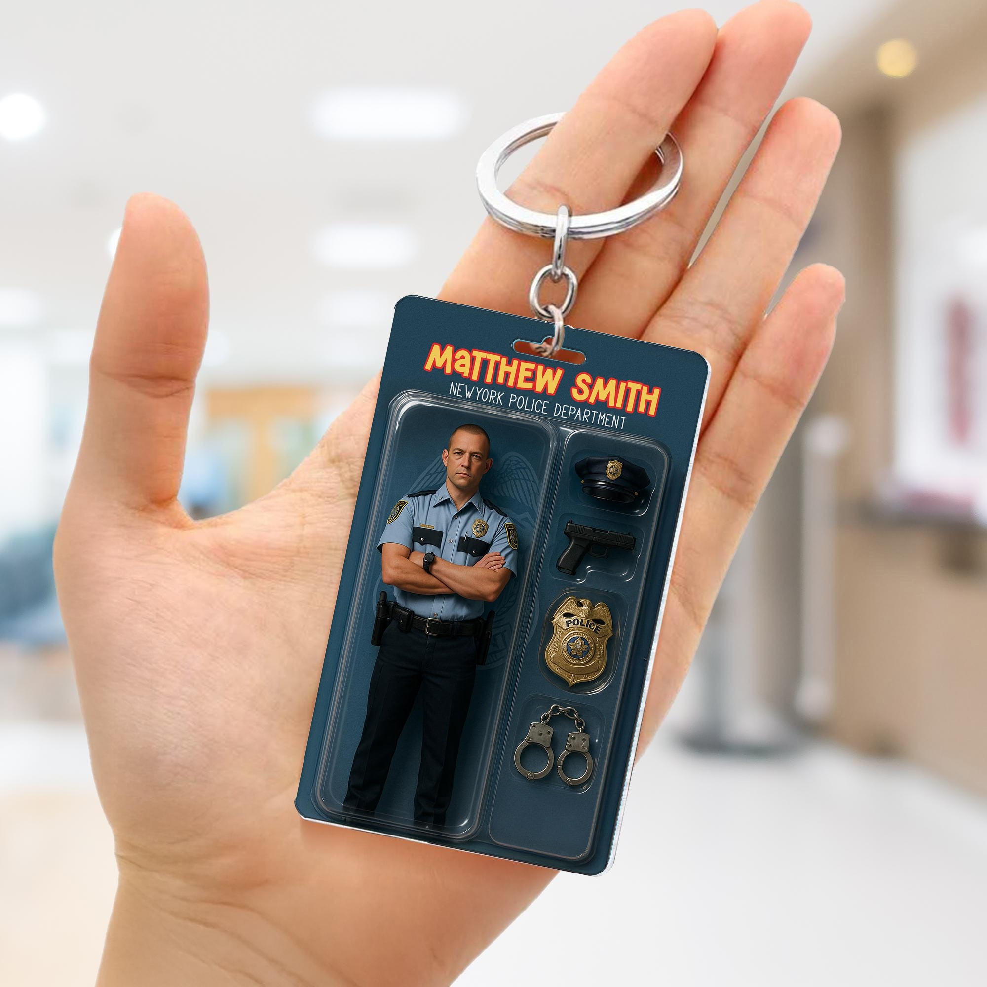 Custom Your Own Action Figure, Turn Your Photo into an Action Figure Police/Firefighter Acrylic Car Ornament, Keychain