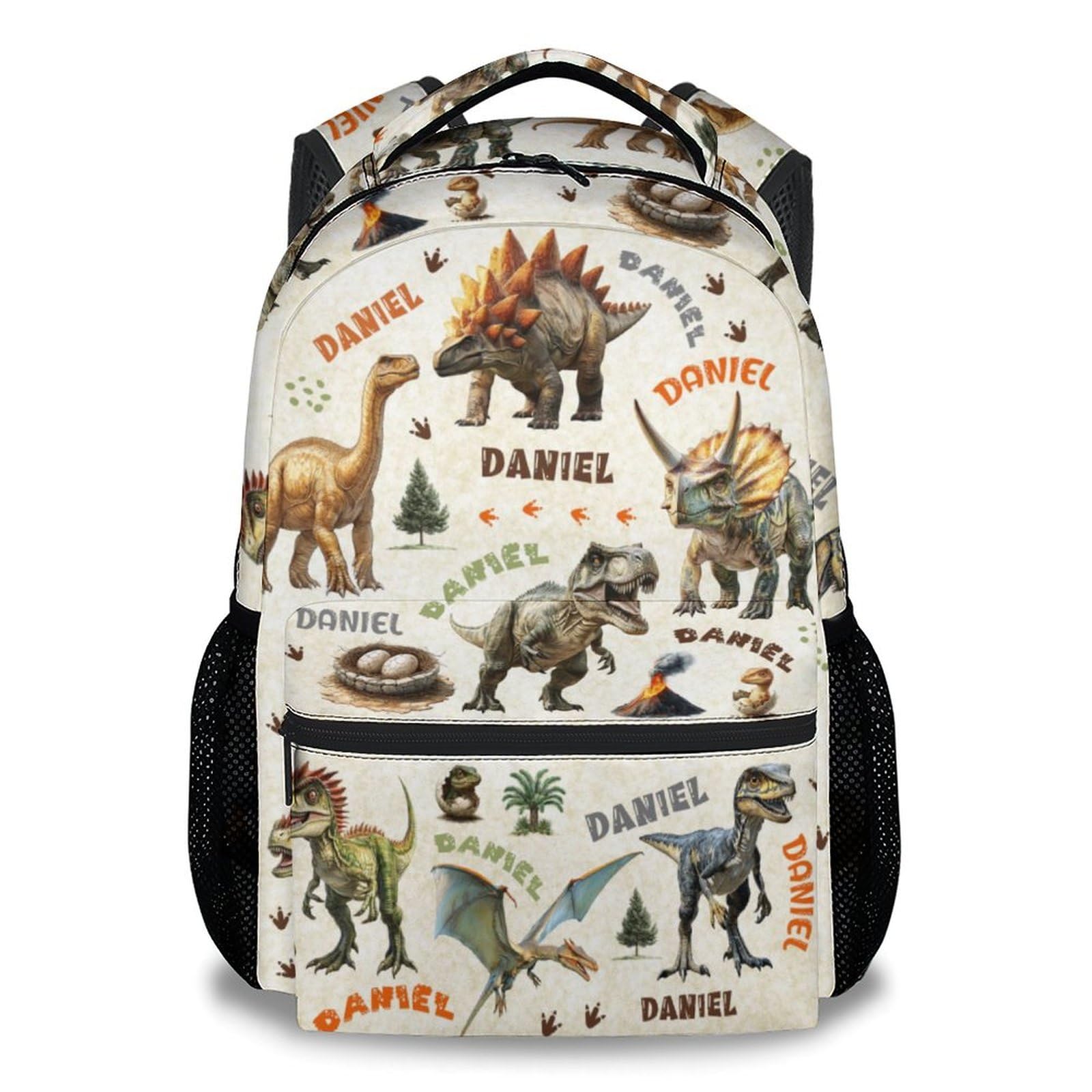 Personalized Toddler Backpack, Dinosaur Backpacks for Boys, 17" Kids Bookbag for Preschool Kindergarten Primary, Custom Back Pack for School
