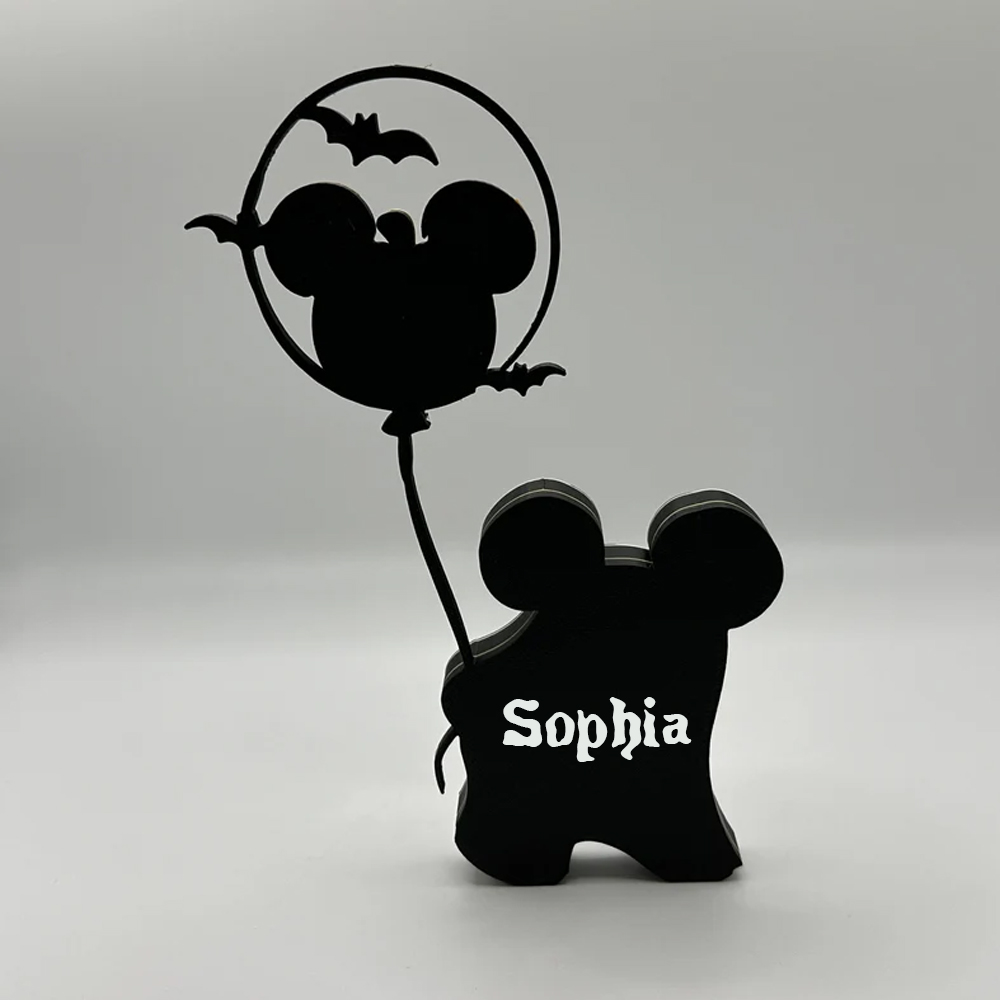 Personalized Name 3D Printed Mickey Ghost Halloween Ornaments Decoration, Pumpkin and Poison Apple Balloon, Halloween Gifts for Women/Men/Kids
