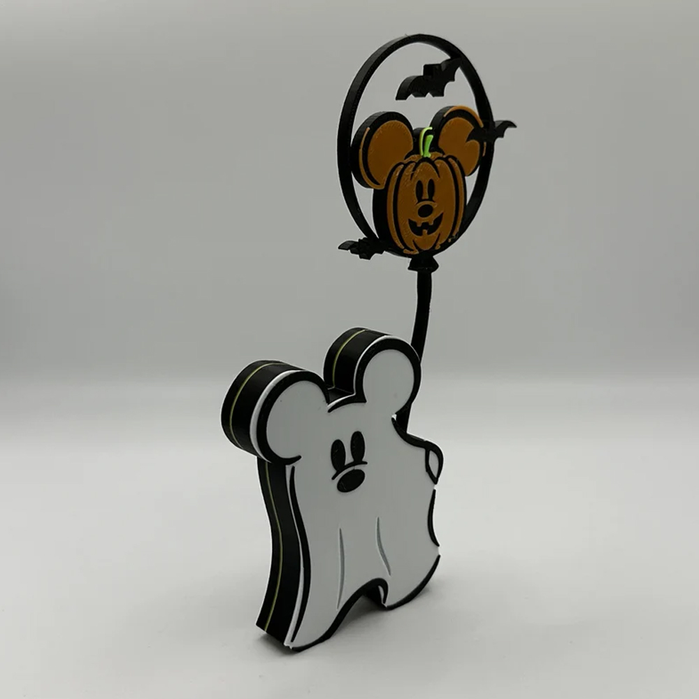 Personalized Name 3D Printed Mickey Ghost Halloween Ornaments Decoration, Pumpkin and Poison Apple Balloon, Halloween Gifts for Women/Men/Kids