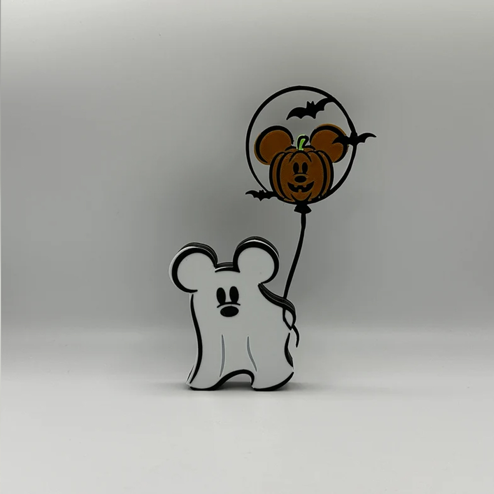 Personalized Name 3D Printed Mickey Ghost Halloween Ornaments Decoration, Pumpkin and Poison Apple Balloon, Halloween Gifts for Women/Men/Kids