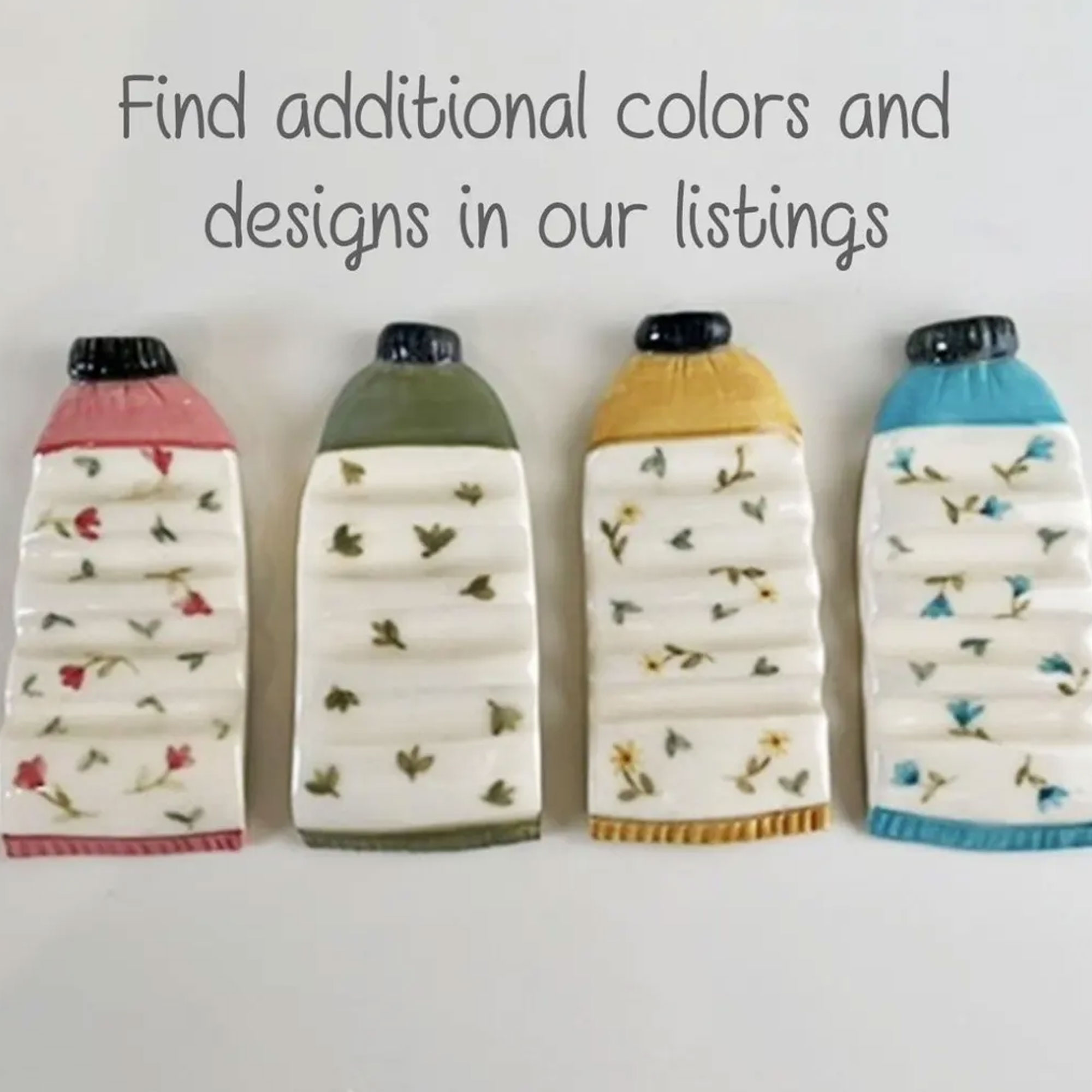Tiny Flower Imitation Paint Tube Brush Rest, Handcrafted Ceramic Paint Brush Holder, Water Color Pottery Decor, Gift for Artists/Craft Lovers/Her