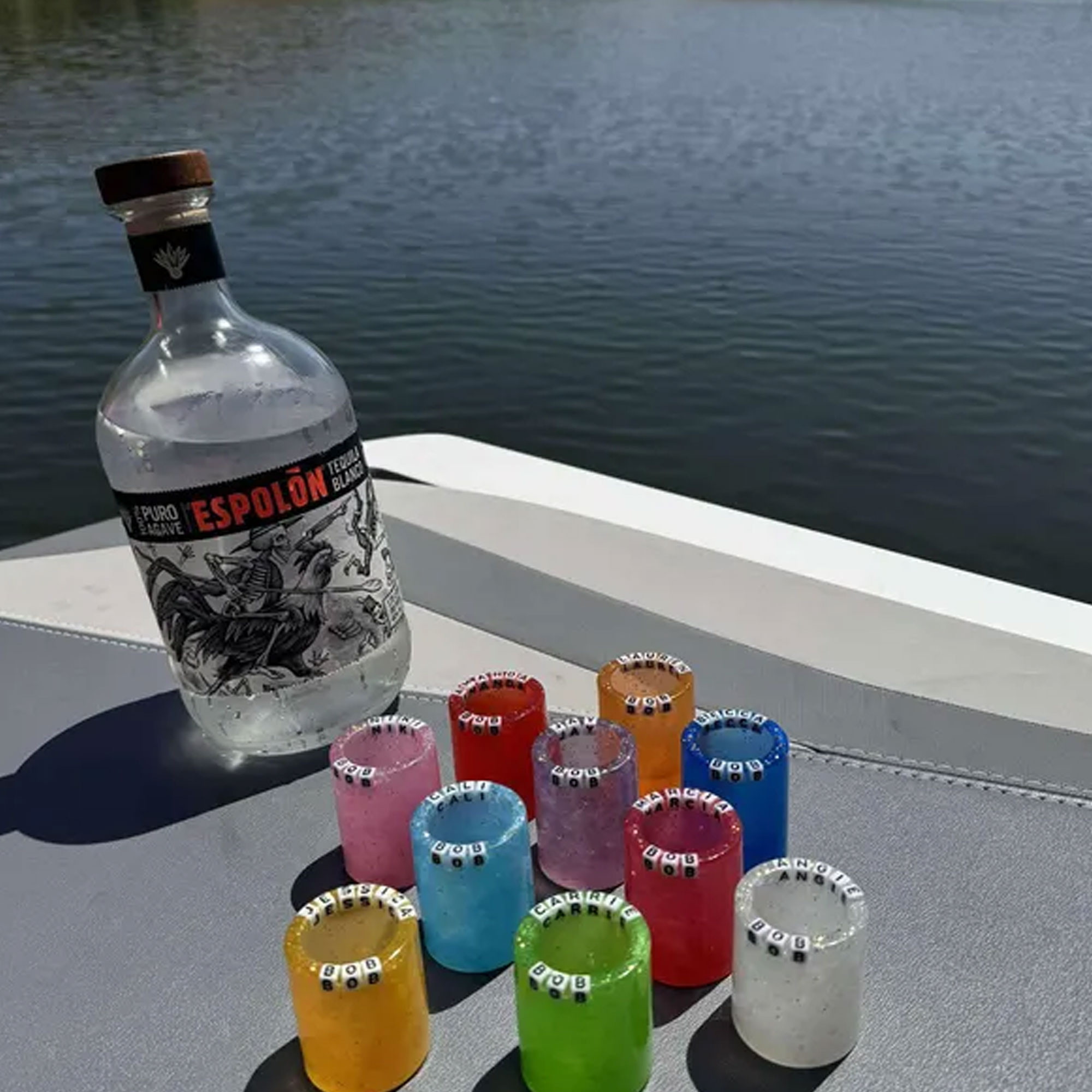 Custom Name 1oz Shot Glass, Resin Colorful Wine Cup, Bachelorette Party Favors, Engagement/Wedding/Bridal Shower Gift for Newlyweds/Family/Friends