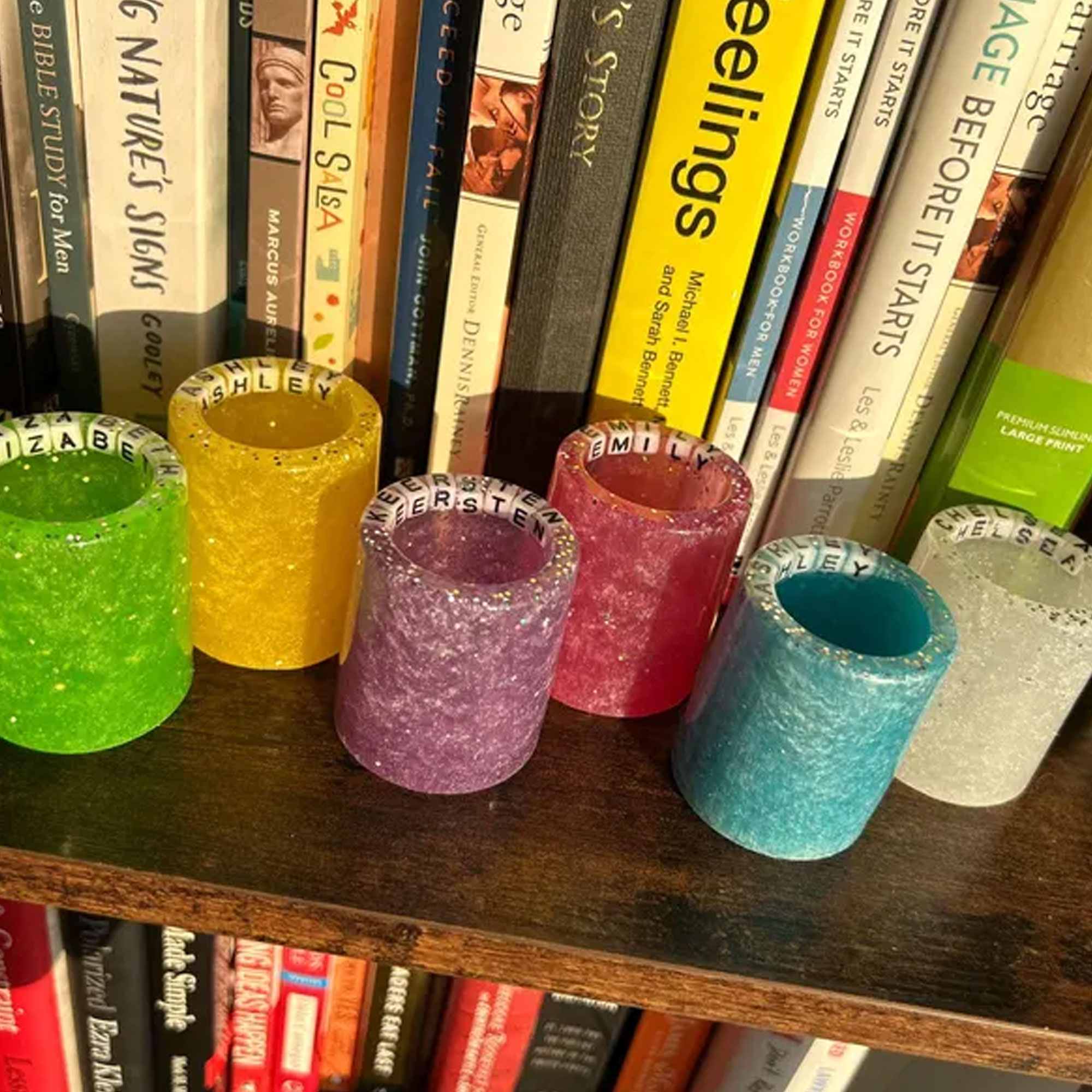 Custom Name 1oz Shot Glass, Resin Colorful Wine Cup, Bachelorette Party Favors, Engagement/Wedding/Bridal Shower Gift for Newlyweds/Family/Friends