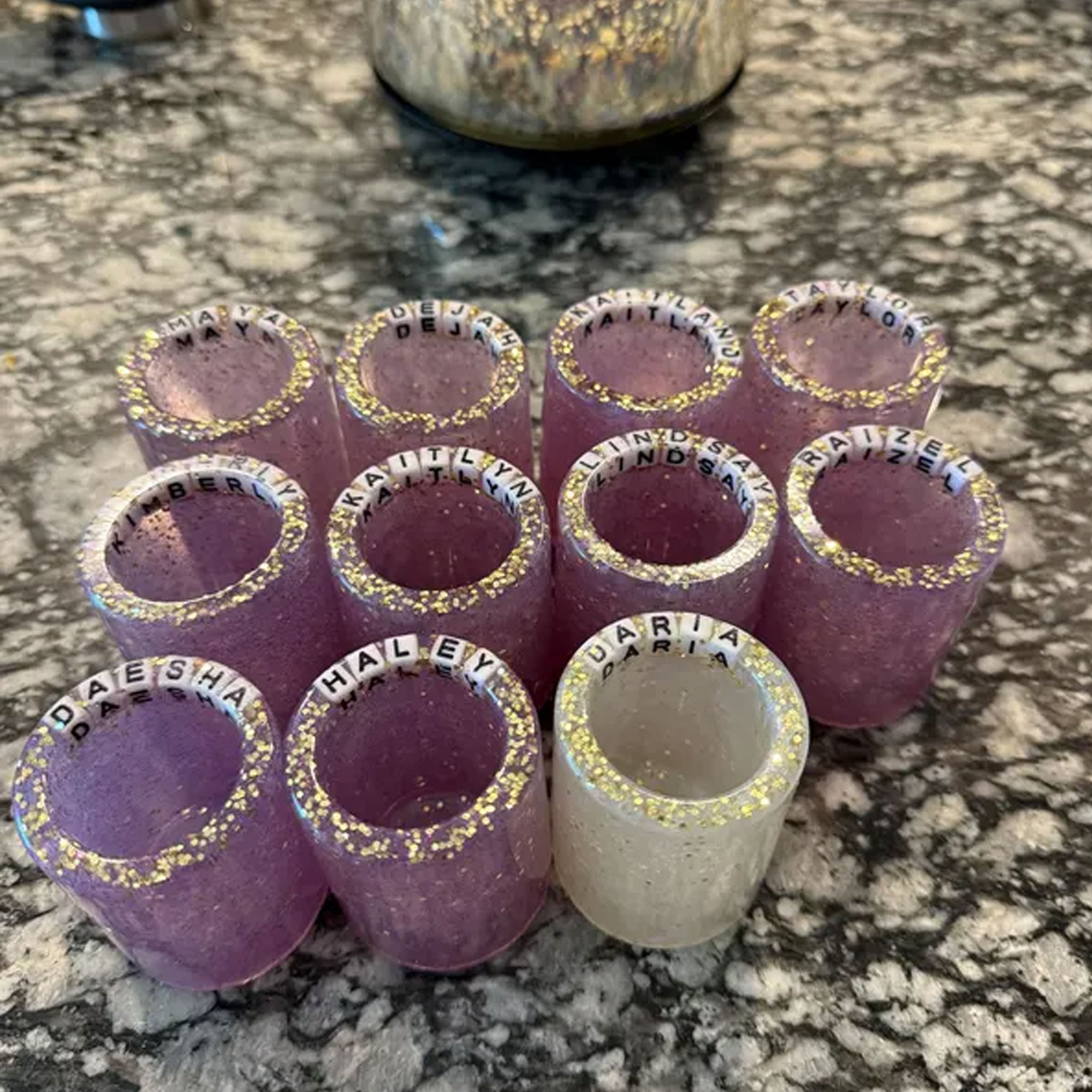 Custom Name 1oz Shot Glass, Resin Colorful Wine Cup, Bachelorette Party Favors, Engagement/Wedding/Bridal Shower Gift for Newlyweds/Family/Friends