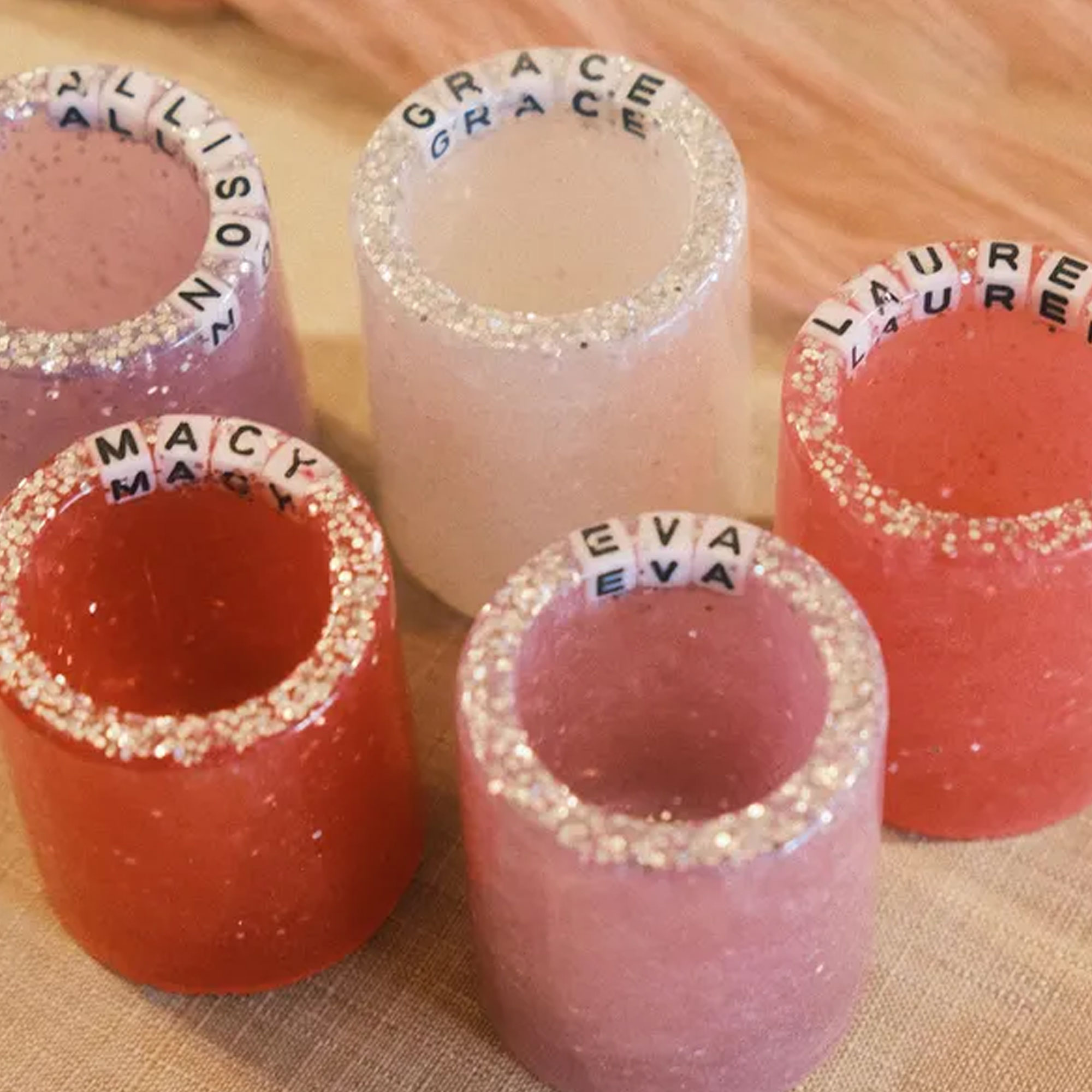 Custom Name 1oz Shot Glass, Resin Colorful Wine Cup, Bachelorette Party Favors, Engagement/Wedding/Bridal Shower Gift for Newlyweds/Family/Friends