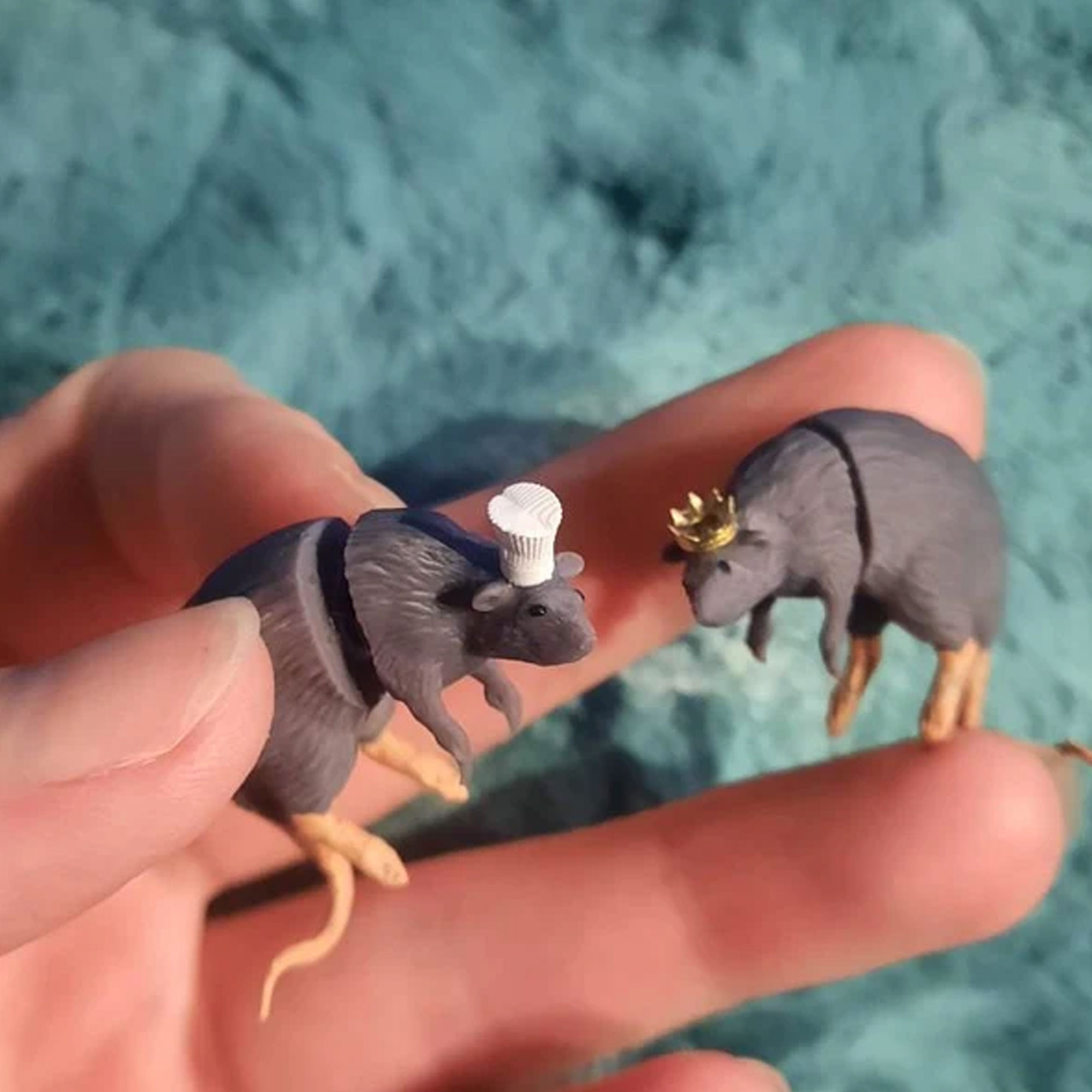Rat Earrings with Custom Hat, 3D Printed Lightweight Rat Earrings, Eye-catching Accessories, Halloween/Birthday Gift for Animal Lovers/Family/Friends