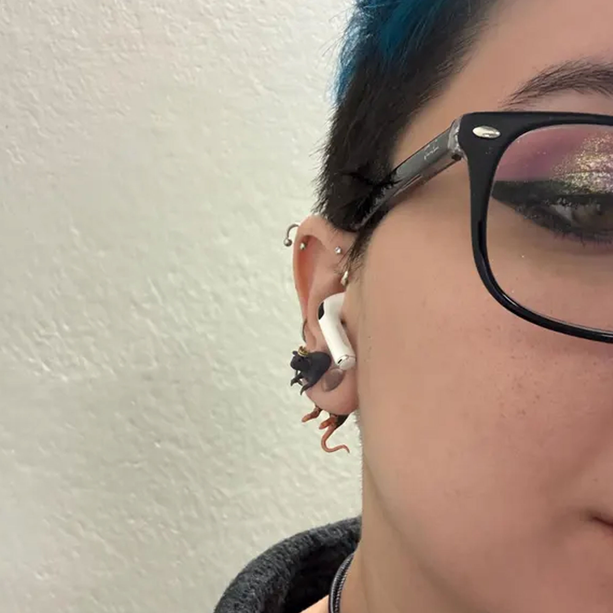 Rat Earrings with Custom Hat, 3D Printed Lightweight Rat Earrings, Eye-catching Accessories, Halloween/Birthday Gift for Animal Lovers/Family/Friends