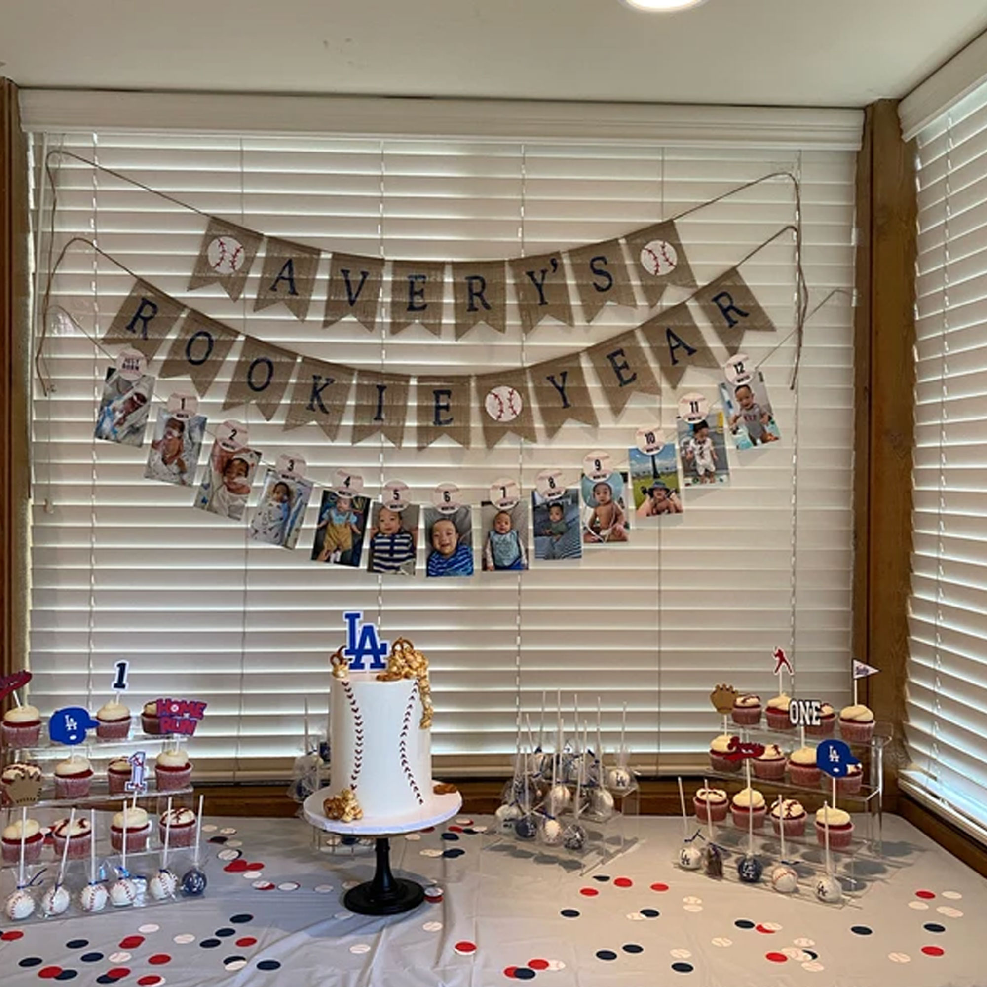 Sport Theme Birthday Party Banner, Baseball/Football/Soccer/Basketball First Year Banner, Nursery Home Decor, Baby Shower/Birthday Gift for Kids/Newborns/Infants