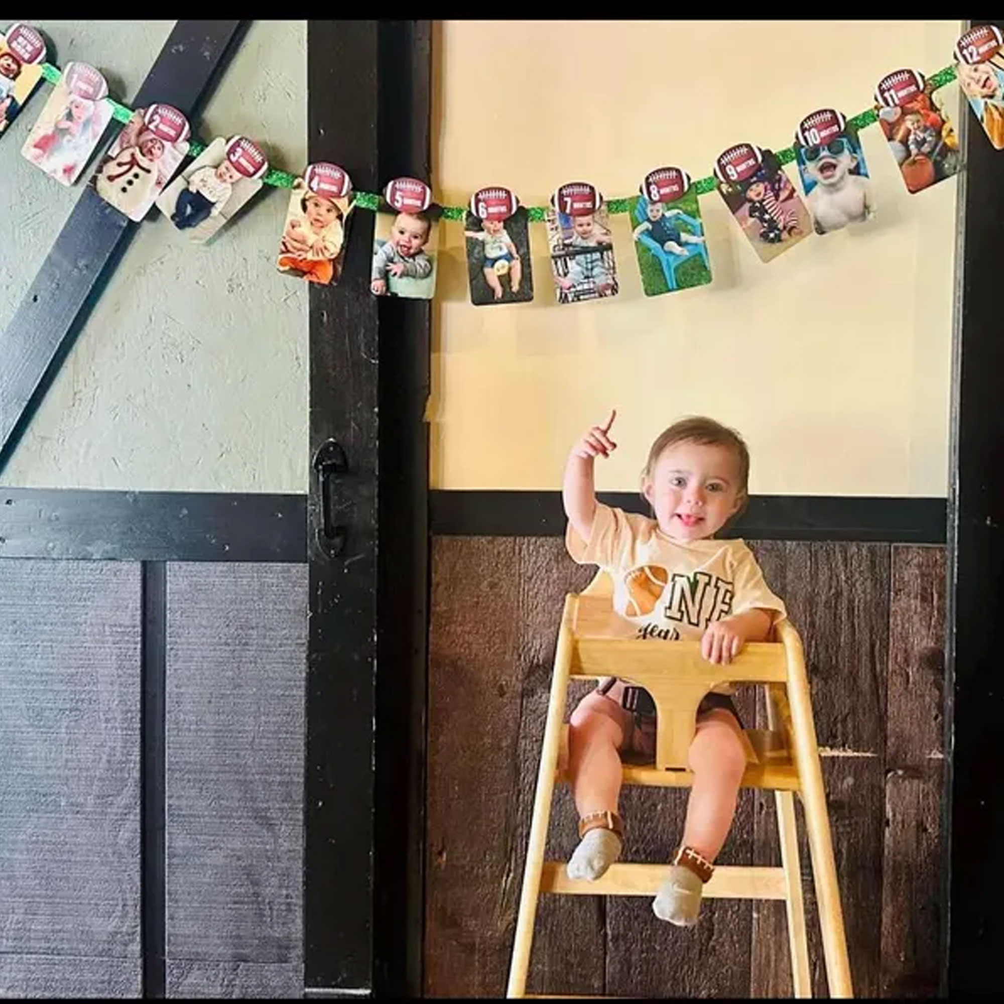 Sport Theme Birthday Party Banner, Baseball/Football/Soccer/Basketball First Year Banner, Nursery Home Decor, Baby Shower/Birthday Gift for Kids/Newborns/Infants