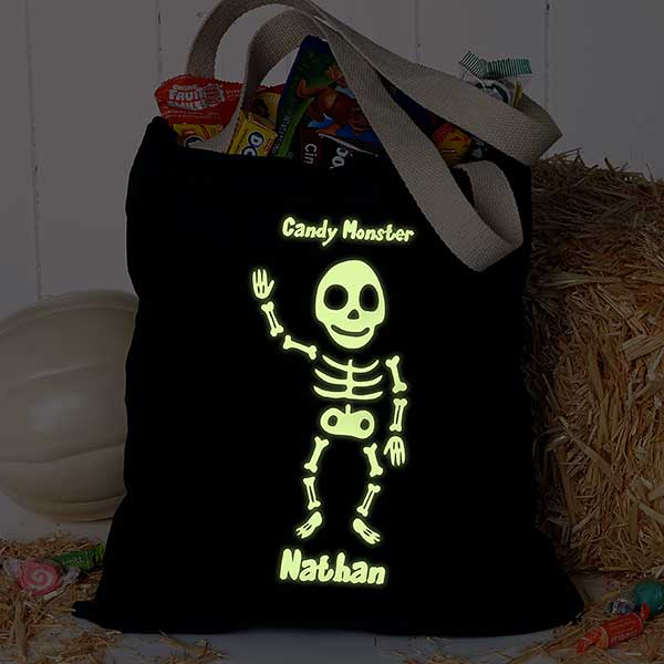 Glow-In-The-Dark Personalized Halloween Treat Bag