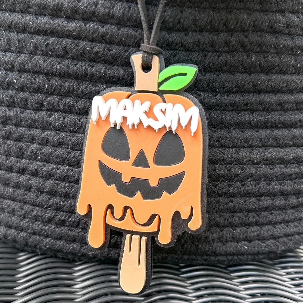 Custom Name Halloween Pumpkin Popsicle/Candy Corn/Ghost Ice Cream Basket Tag, Trick or Treat Candy Basket Decor, Halloween Gift for Kids/Girls/Boys