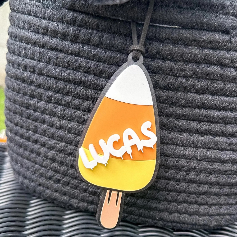Custom Name Halloween Pumpkin Popsicle/Candy Corn/Ghost Ice Cream Basket Tag, Trick or Treat Candy Basket Decor, Halloween Gift for Kids/Girls/Boys