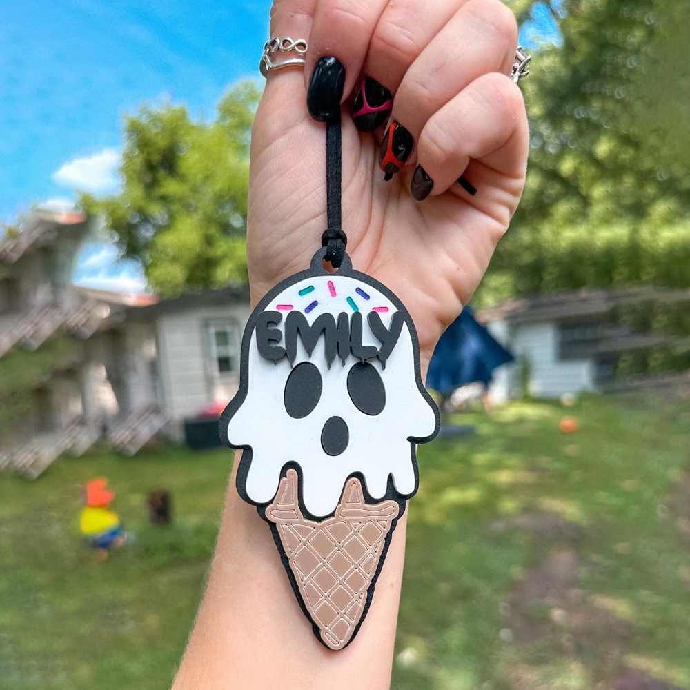 Custom Name Halloween Pumpkin Popsicle/Candy Corn/Ghost Ice Cream Basket Tag, Trick or Treat Candy Basket Decor, Halloween Gift for Kids/Girls/Boys
