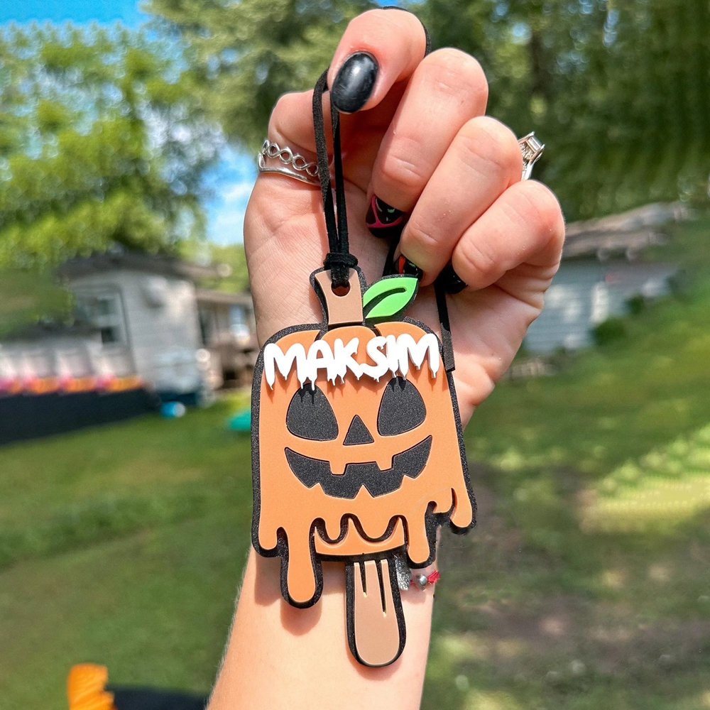 Custom Name Halloween Pumpkin Popsicle/Candy Corn/Ghost Ice Cream Basket Tag, Trick or Treat Candy Basket Decor, Halloween Gift for Kids/Girls/Boys