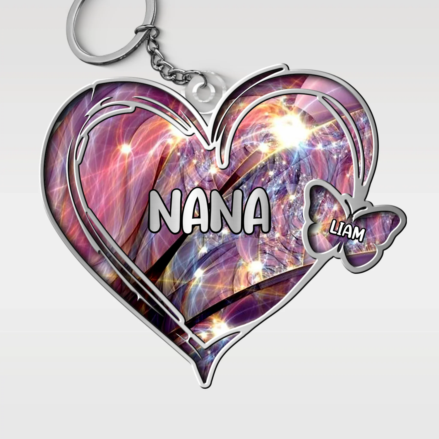 Custom Shaped Acrylic Keychain - Personalized Birthday Gifts For Grandma, Grandpa, Family - Always In Your Heart,Christmas Gifts For Grandma, Grandpa