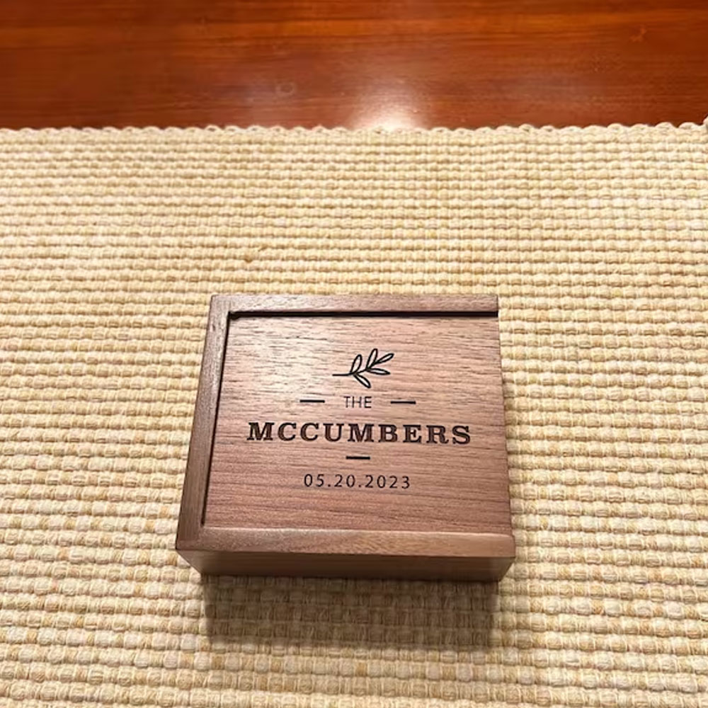 Custom Engraved Name Photo Box, Wooden Instax Mini Film Storage Box, Memory Keepsake, Anniversary/Birthday/Wedding Gift for Couple/Family/Friends