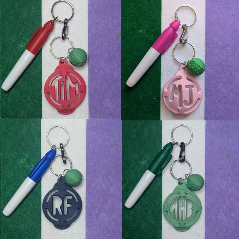 Personalized Name and QR Tag Tennis Ball Marker with Pen, Custom Tennis Ball Racket ID Clip, Tennis Accessory, Gift for Tennis Lovers/Players/Coaches