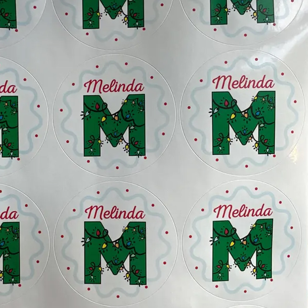 Personalized Name & Initial Christmas Stickers, Santa/Elf/Snowman Decals, Holiday Labels for Gift Box/Package, Christmas Gift for Kids/Family/Friends