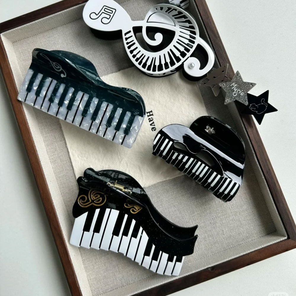 Guitar/Piano/Saxophone/Cassette Design Hair Claw, Vintage Music Style Claw Clip, Hair Accessory, Birthday/Christmas Gift for Her/Women/Music Lovers