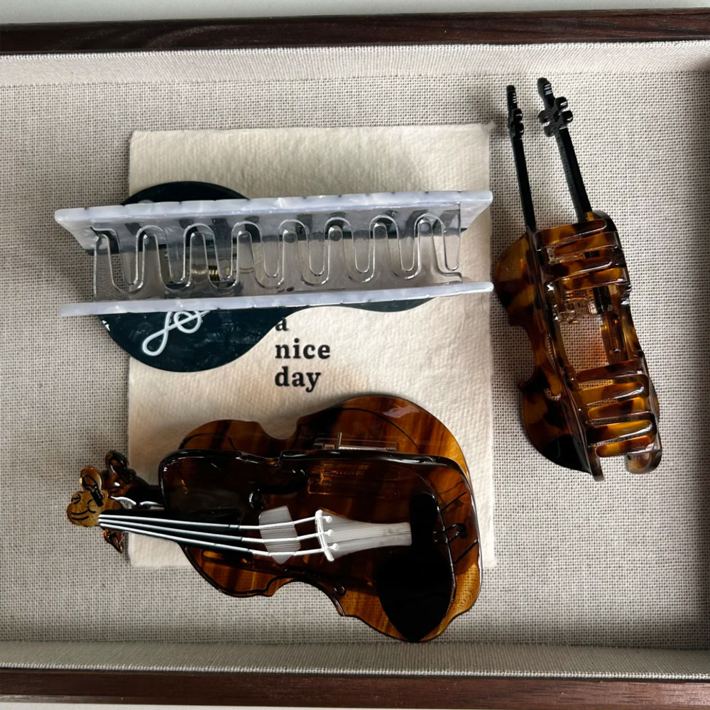 Guitar/Piano/Saxophone/Cassette Design Hair Claw, Vintage Music Style Claw Clip, Hair Accessory, Birthday/Christmas Gift for Her/Women/Music Lovers