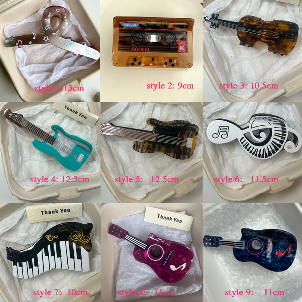 Guitar/Piano/Saxophone/Cassette Design Hair Claw, Vintage Music Style Claw Clip, Hair Accessory, Birthday/Christmas Gift for Her/Women/Music Lovers