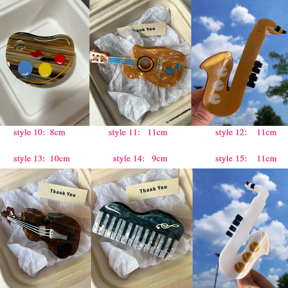 Guitar/Piano/Saxophone/Cassette Design Hair Claw, Vintage Music Style Claw Clip, Hair Accessory, Birthday/Christmas Gift for Her/Women/Music Lovers
