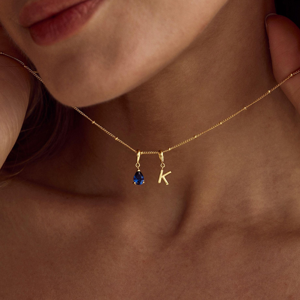 Personalized Bubble Letter Necklace with Birthstone, Sterling Silver 925 Dainty Initial Necklace, Women's Jewelry, Birthday Gift for Her