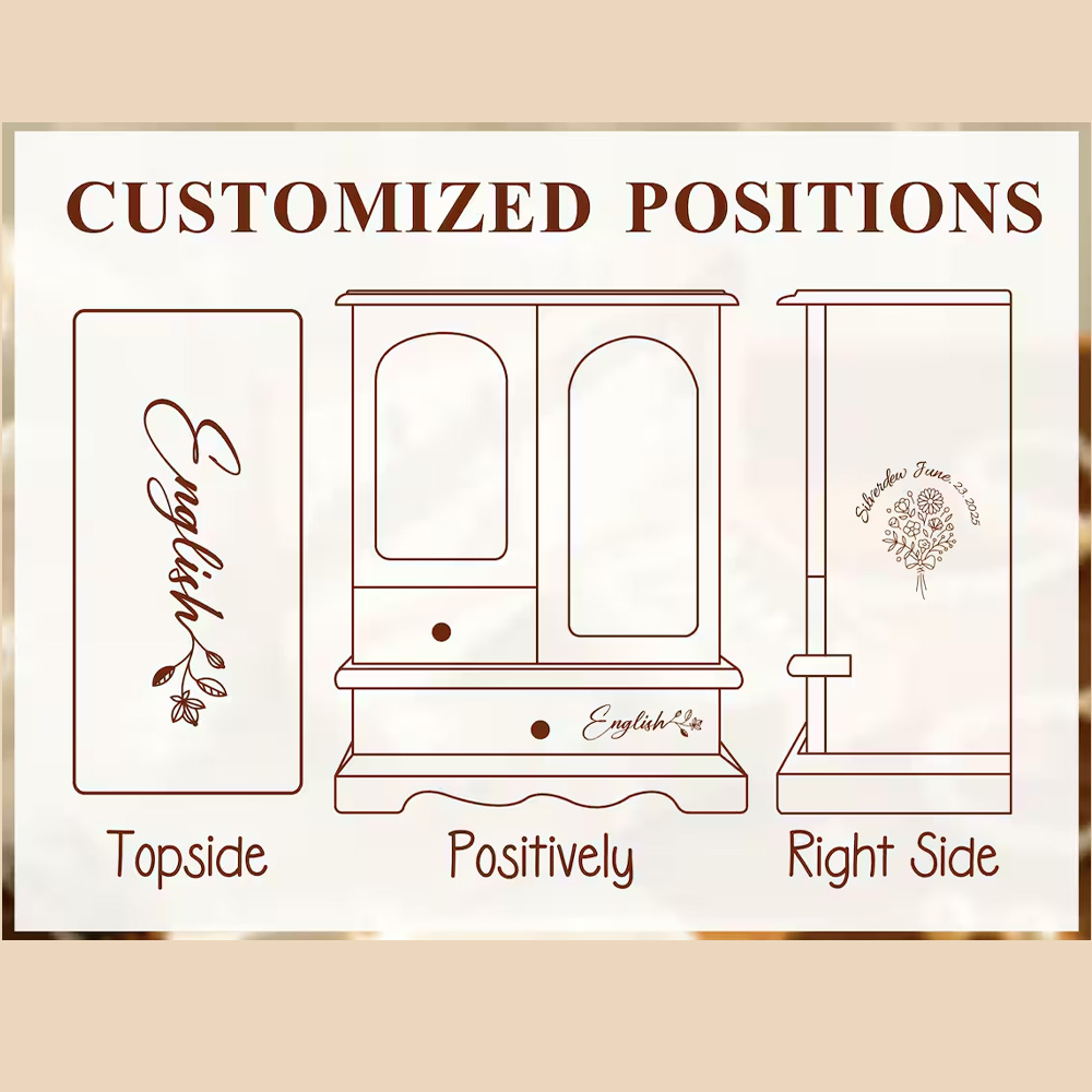 Personalized Engraved Name Mini Cabinet Jewelry Box, Walnut Vintage Jewelry Organizer Box, Christmas/Birthday/Wedding/Gift for Her/Mom/Bridesmaids