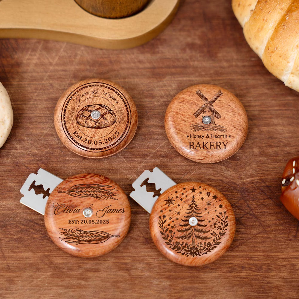 Personalized Engraved Name Bread Scoring Blade, Wooden Bread Lame, Sourdough Tool, Kitchen Accessory, Christmas Gift for Her/Cooking Baking Lovers
