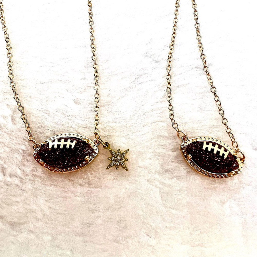 Personalized Football Pendant Necklace, Dainty Sports Women Jewelry, Christmas/Birthday/Anniversary Gift for Volleyball Lovers/Players/Sports Moms