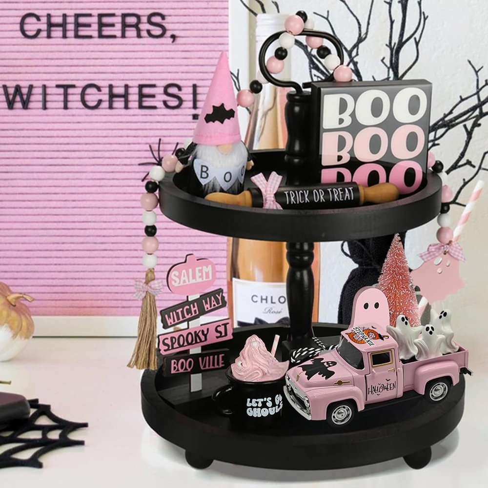 Custom Name & Initial Halloween Truck Model with Mini Skull/Ghost/Pumpkin, Creepy Pickup Car, Trick or Treat Decor, Halloween Gift for Kids/Boys/Girls