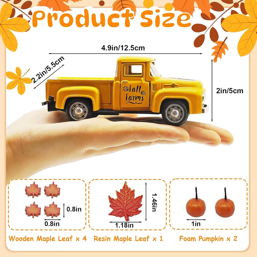 Custom Name & Initial Halloween Truck Model with Mini Skull/Ghost/Pumpkin, Creepy Pickup Car, Trick or Treat Decor, Halloween Gift for Kids/Boys/Girls