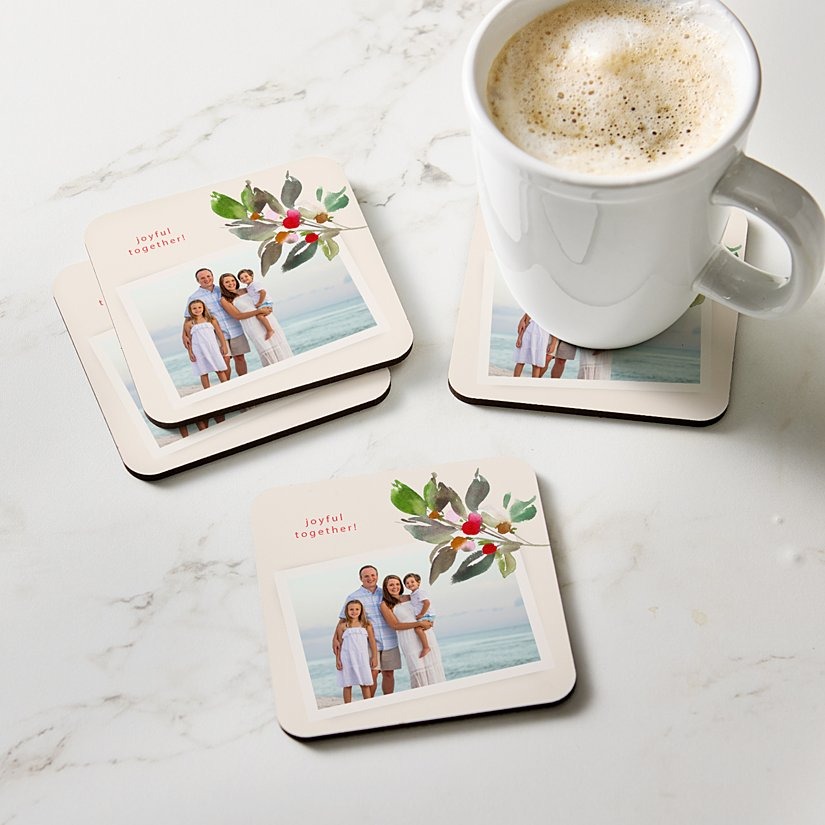 🎄Personalized Coaster with photo and Christmas text,Personalized Photo Memory Coaster,Christmas Gift For Family