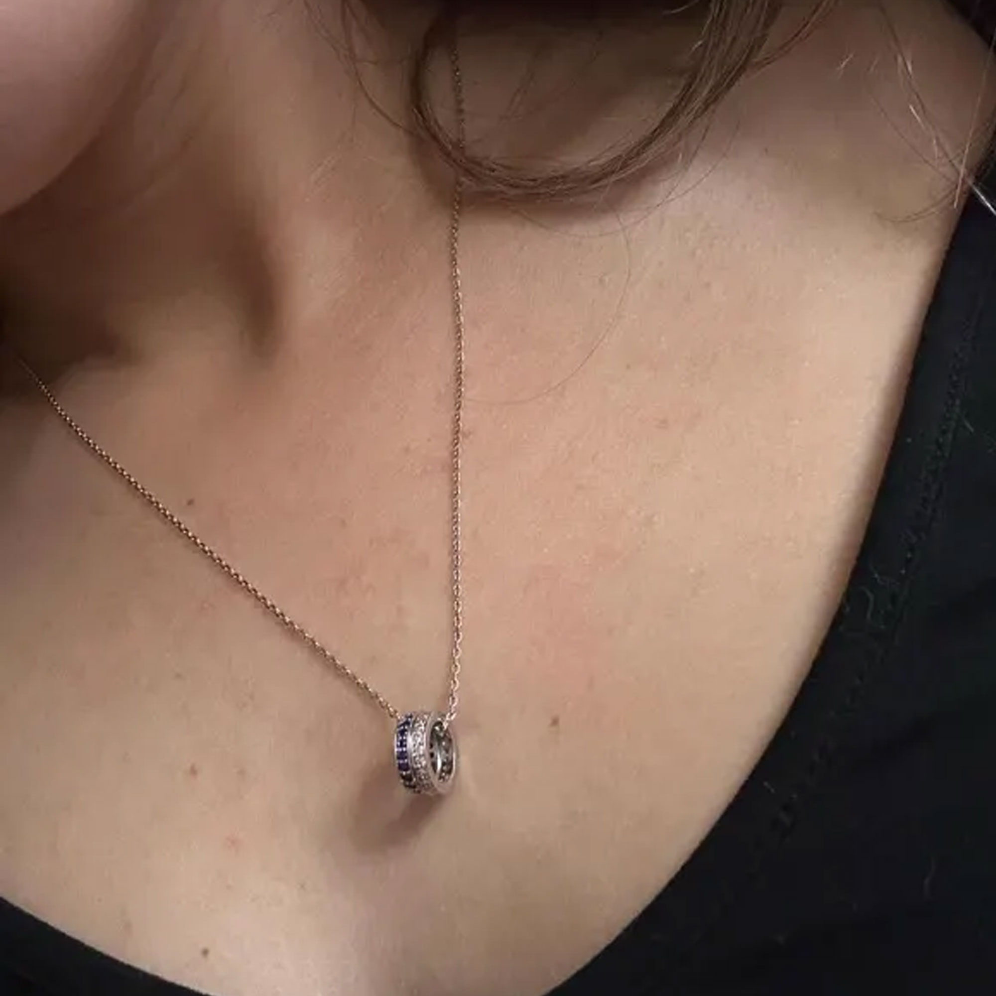 Collier pendentif cercle personnalisé avec pierre de naissance, bijou minimaliste en argent sterling 925 et pierres précieuses, cadeau d'anniversaire pour femme/elle/maman