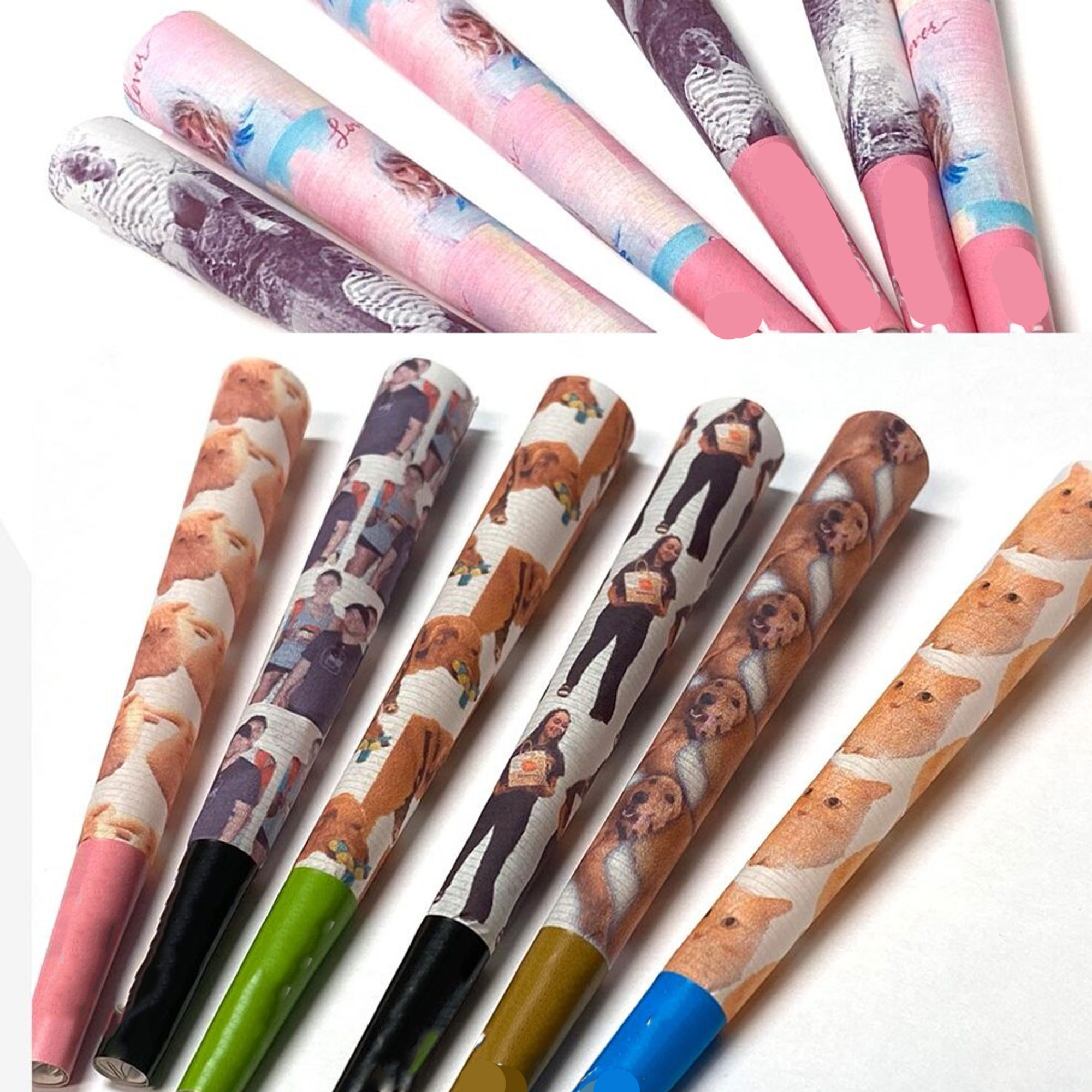 (Set of 6pcs)Personalized Photo Wedding Pre-Roll cones with Tips, Wedding Party Favors, Engagement/Wedding/Birthday Gift for Couples/Newlyweds/Friends