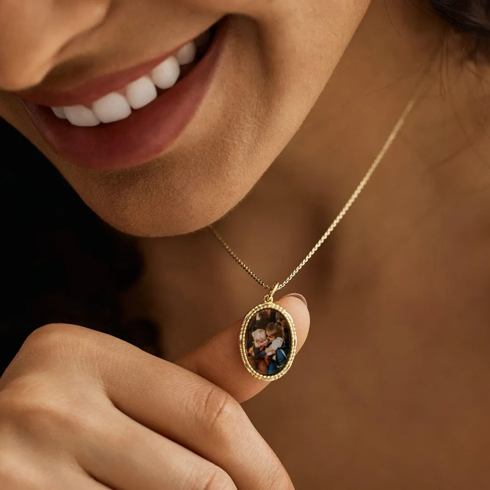Collier pendentif ovale portrait personnalisé, collier peinture miniature vintage, bijou souvenir, cadeau de Noël/anniversaire pour femmes/amoureux des animaux