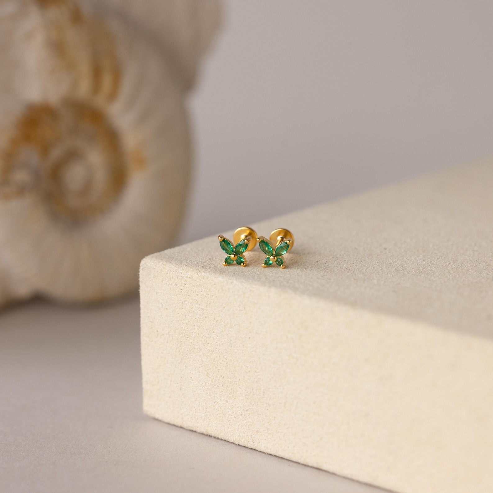Personalized Birthstone Butterfly Earrings, Sterling Silver 925 Flat Back Stud Earrings, Women's Jewelry, Christmas/Birthday Gift for Her/Mom/Grandma