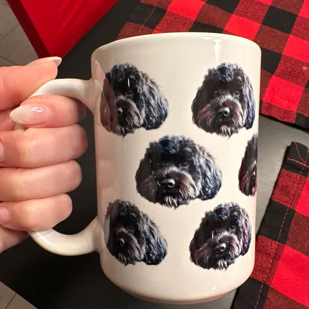 Personalized Dog Face Mug, Multiple Dog Face Coffee Cup, 11oz/15oz Ceramic Mug, Hot Cocoa Mug, Birthday/Christmas/Memorial Gift for Dog Mom/Pet Lovers