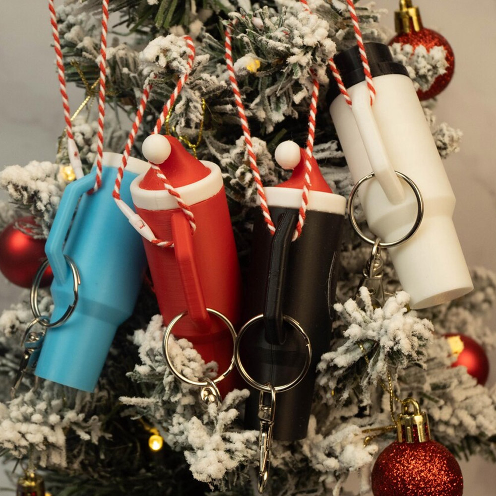 Mini julnyckelring med glas, förvaringsfodral för hemlig tomte för läppstift/kontanter, julgransdekoration, julklapp till barn/familj/vänner