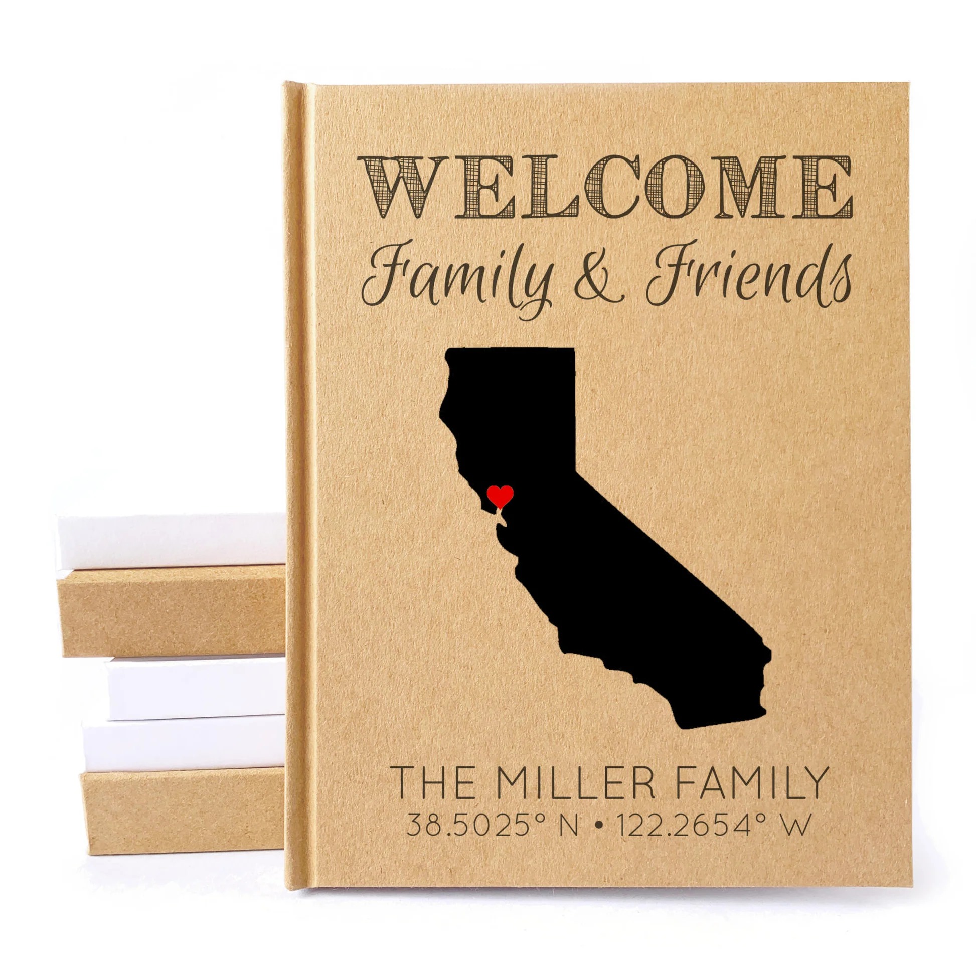 Home Guest Book, Personalized Map Art A New Home Gift Idea