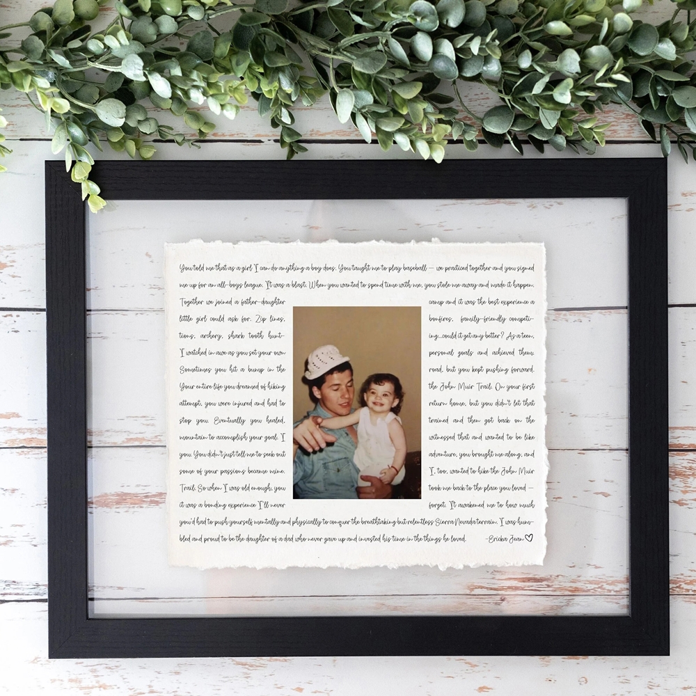 Personalized Frame with Song Lyrics, Vintage Photo Display with Custom Text, Sentimental Wall Art, Memorial Keepsake, Wedding Gift for Mom/Dad/Family