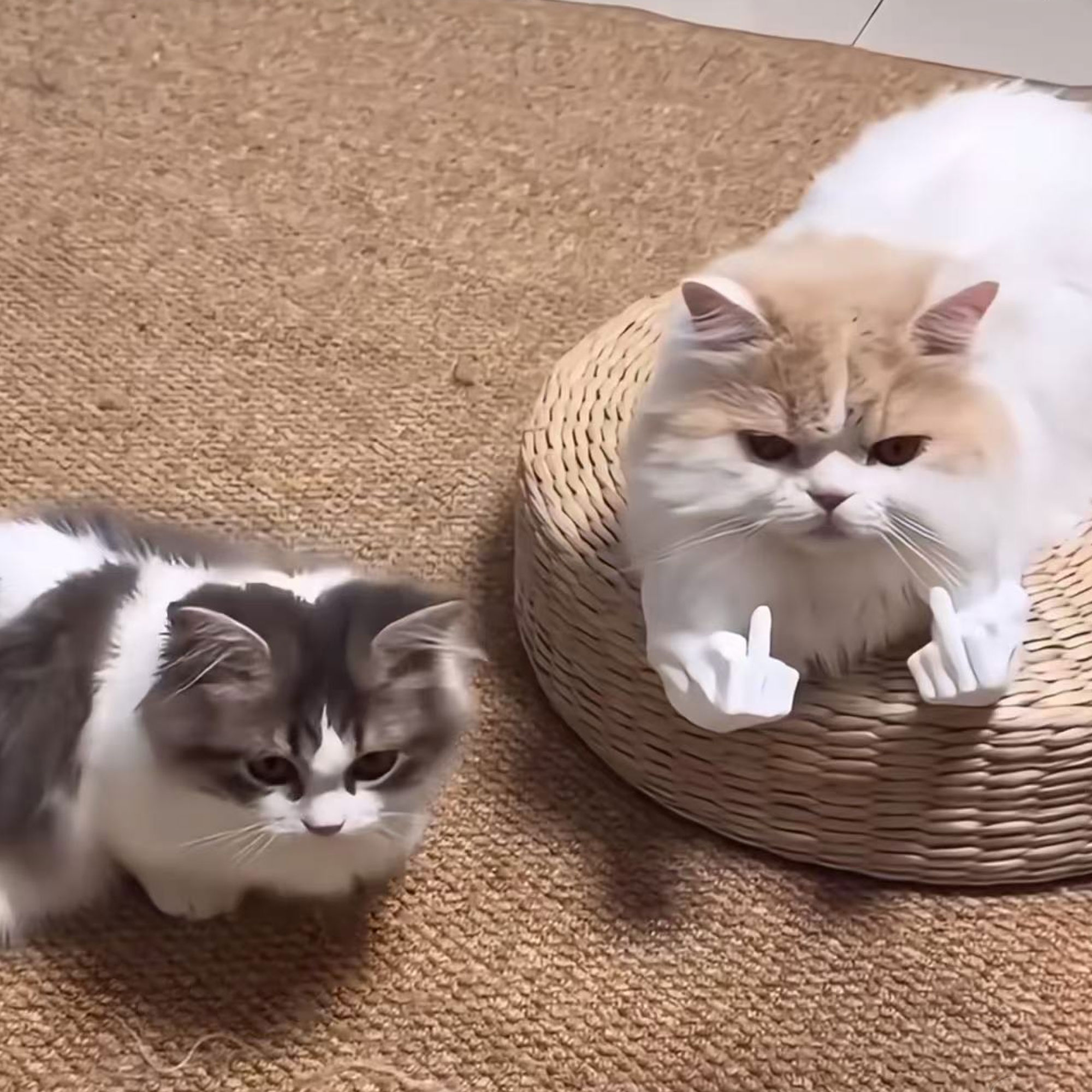 Funny Hulk Cat Muscular Arm, Colorful 3D Printed Middle Finger Pet Costume Accessory, Quirky Cosplay Prop for Cats, Gift for Cat Owners/Lovers/Friends