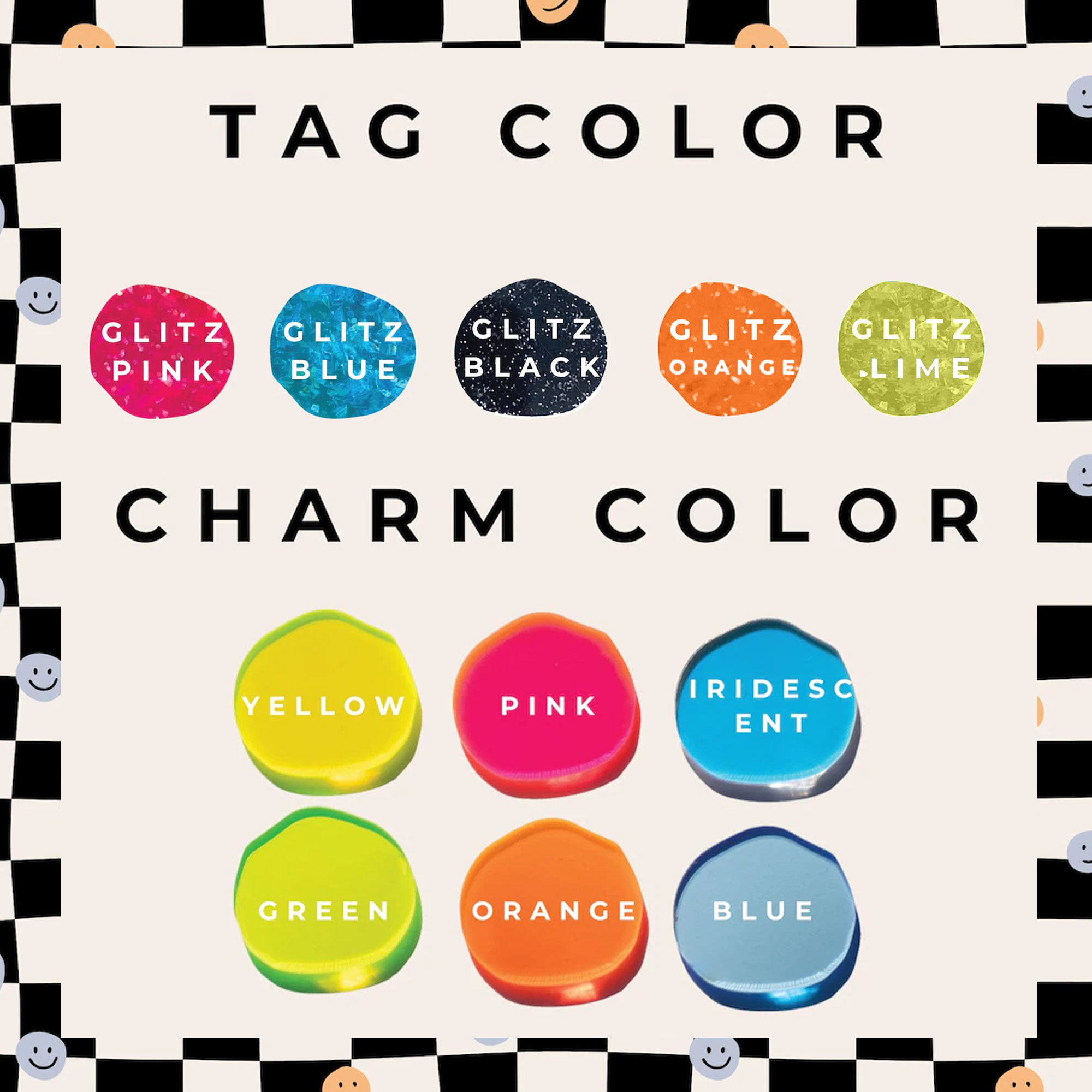 Personalized Glitter Pet Tag with Name, Custom Colorful Retro Groovy Acrylic Dog Cat ID, Pet Name Charm with Split Ring, Gift for Pet Owners/Lovers