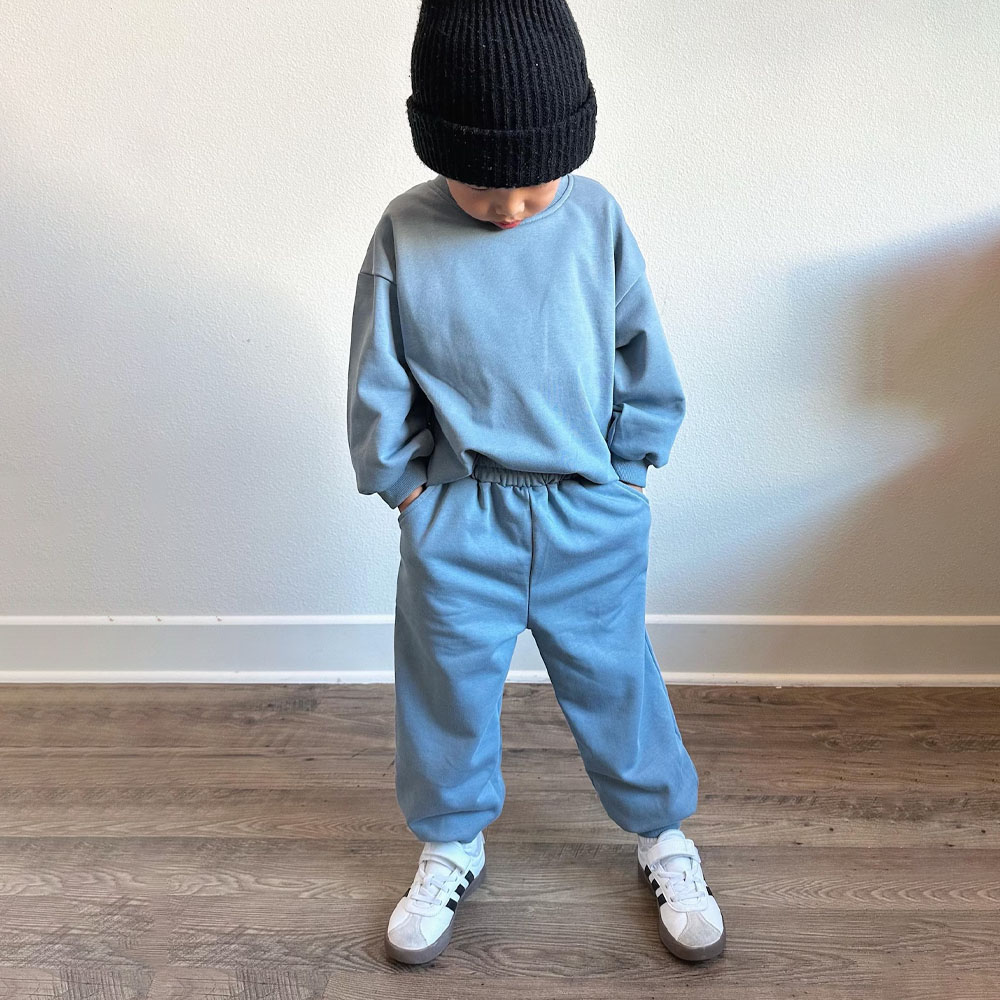 Personalized Name Embroidered Sweatshirt Jogger Set, Crewneck Sweater Jogger for Kids, Gender Neutral Sweater, Birthday Gift for Toddler/Boys/Girls