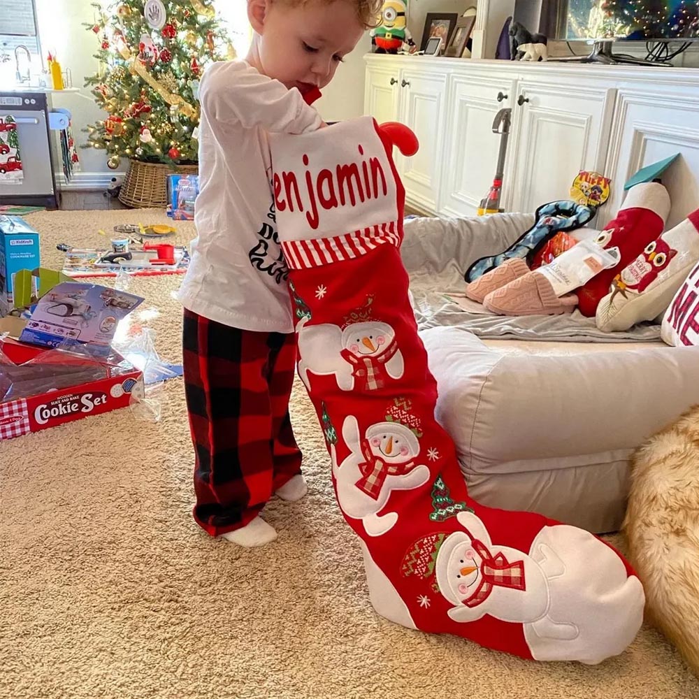 Custom Name Giant Tumbling Christmas Stocking, First Christmas Decor, Festival Fireplace Christmas Hanging Ornament, Christmas Gift for Family/Kids