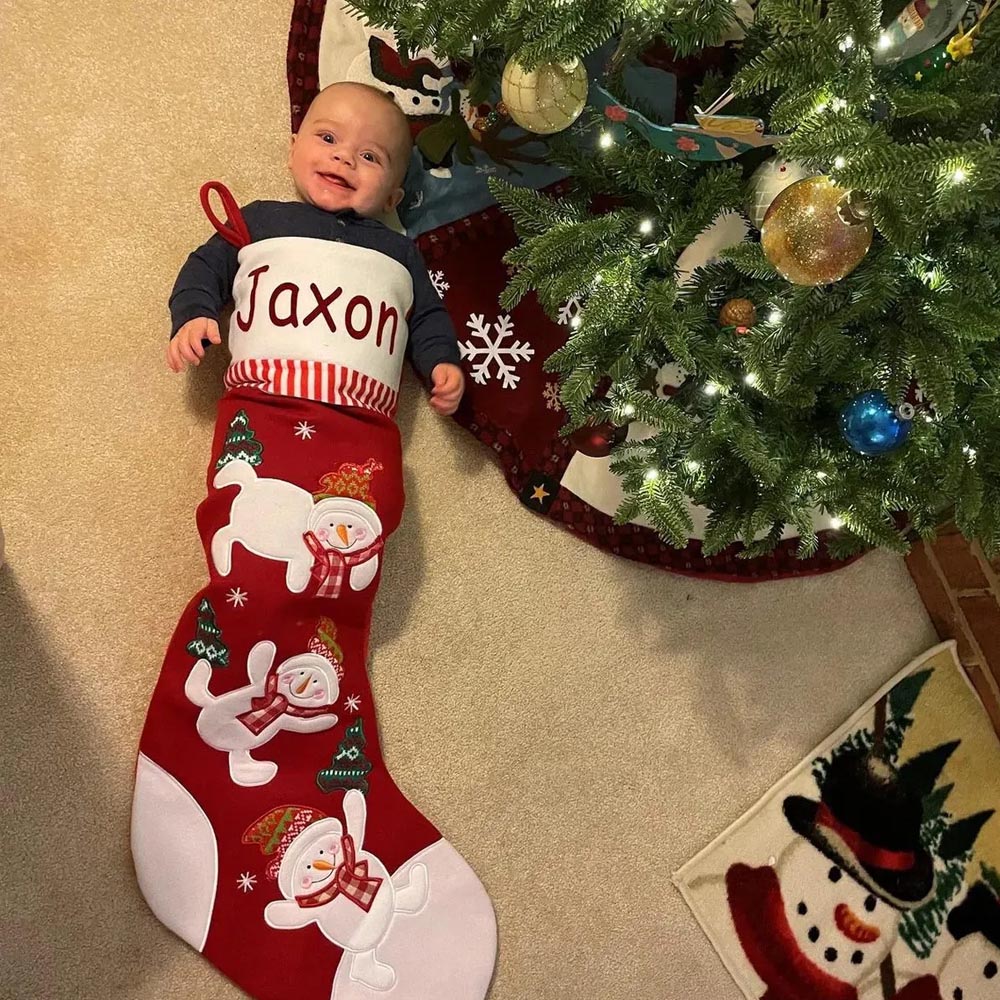 Custom Name Giant Tumbling Christmas Stocking, First Christmas Decor, Festival Fireplace Christmas Hanging Ornament, Christmas Gift for Family/Kids