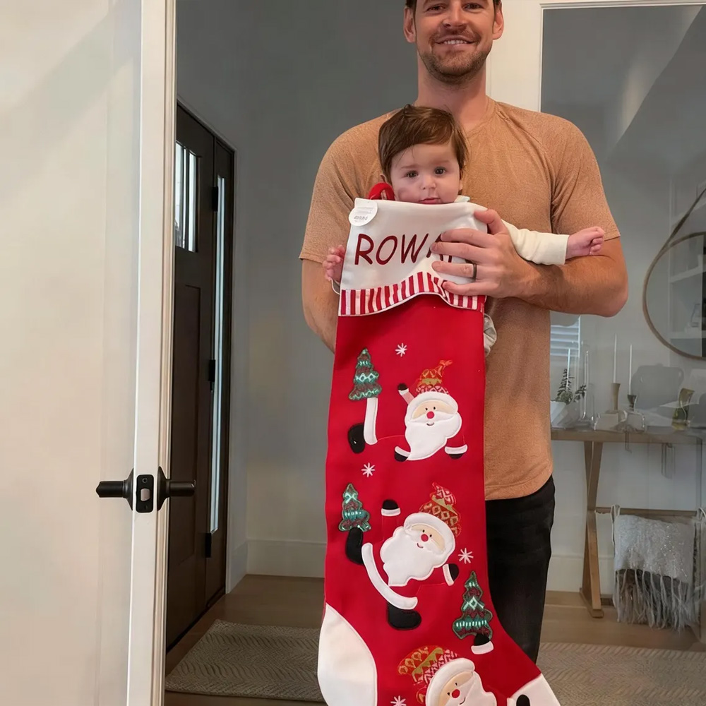 Custom Name Giant Tumbling Christmas Stocking, First Christmas Decor, Festival Fireplace Christmas Hanging Ornament, Christmas Gift for Family/Kids