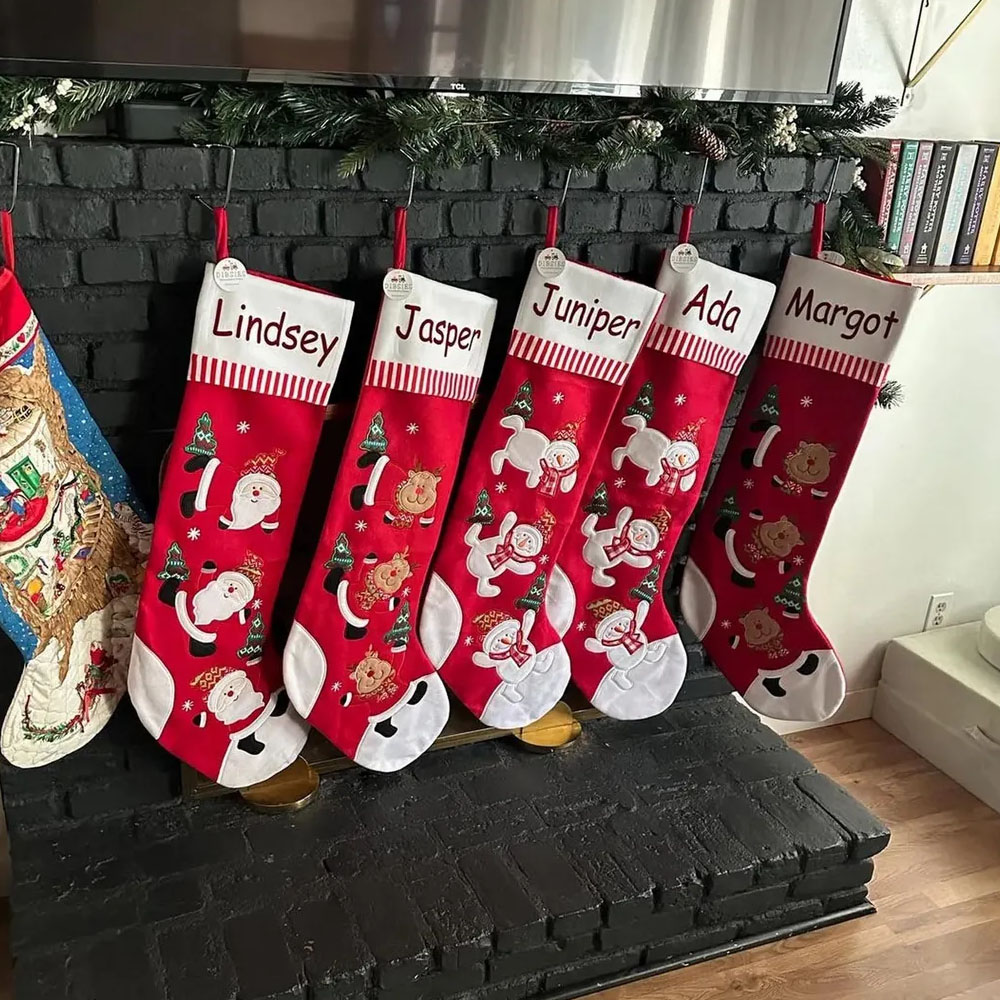Custom Name Giant Tumbling Christmas Stocking, First Christmas Decor, Festival Fireplace Christmas Hanging Ornament, Christmas Gift for Family/Kids