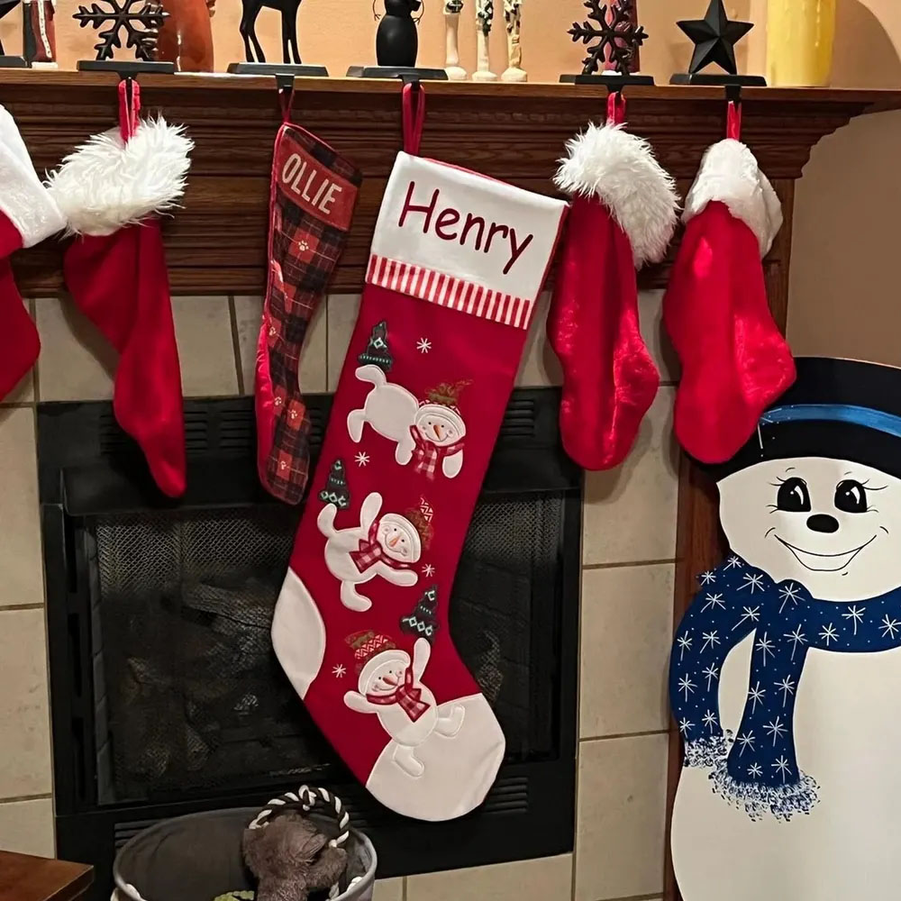 Custom Name Giant Tumbling Christmas Stocking, First Christmas Decor, Festival Fireplace Christmas Hanging Ornament, Christmas Gift for Family/Kids